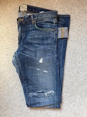Vintage Women’s PRPS Heirloom Distressed Denim Low rise Straight Leg Jeans sz 27